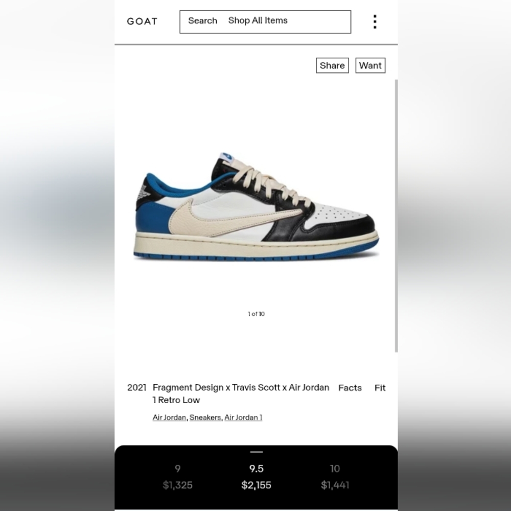 Fragment Design x Travis Scott x Air Jordan 1 Retro Low